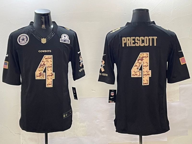 Men Dallas Cowboys #4 Prescott black admiral 2024 Nike Limited NFL Jersey style 4